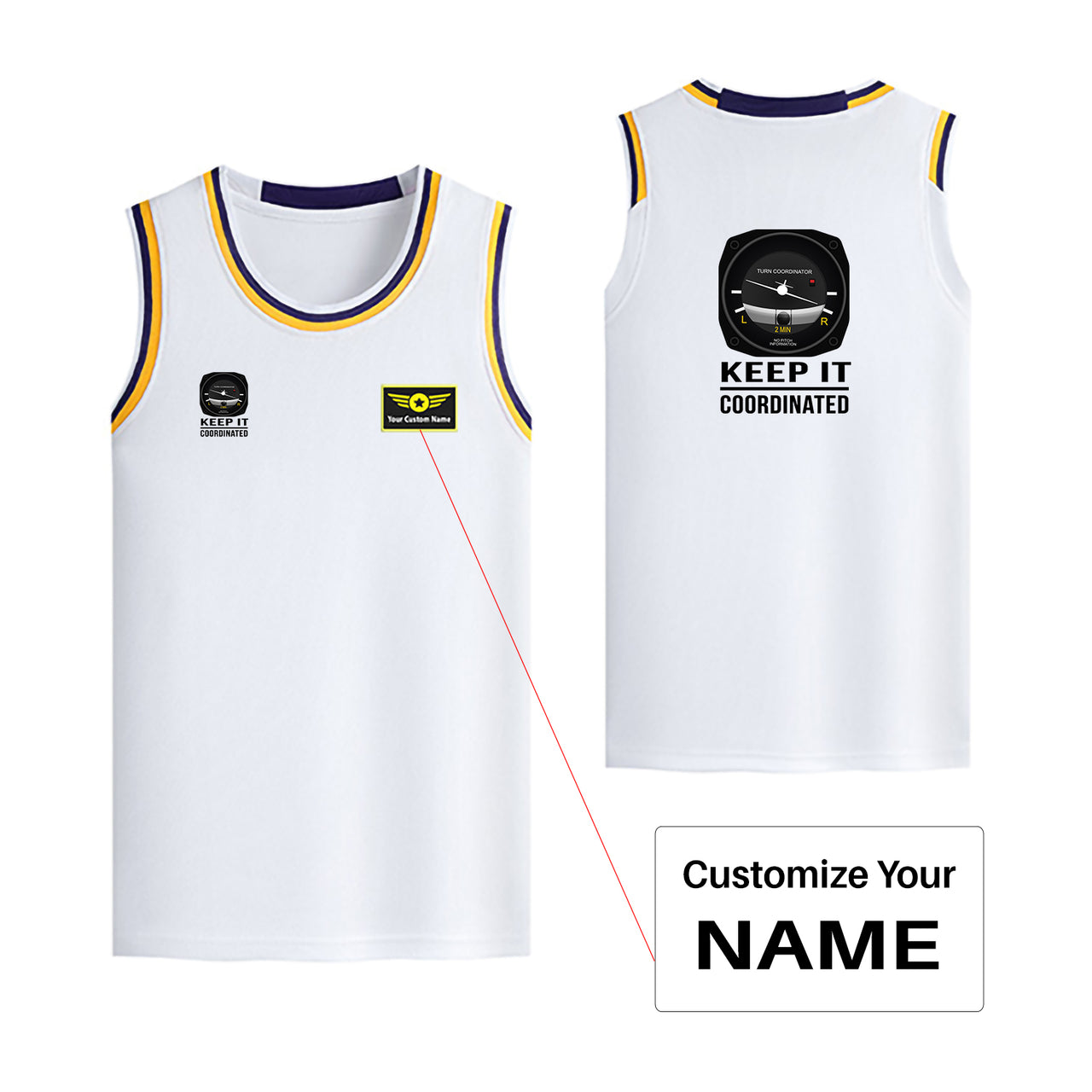 Keep It Coordinated Designed Basketball Style Sports Tank Tops