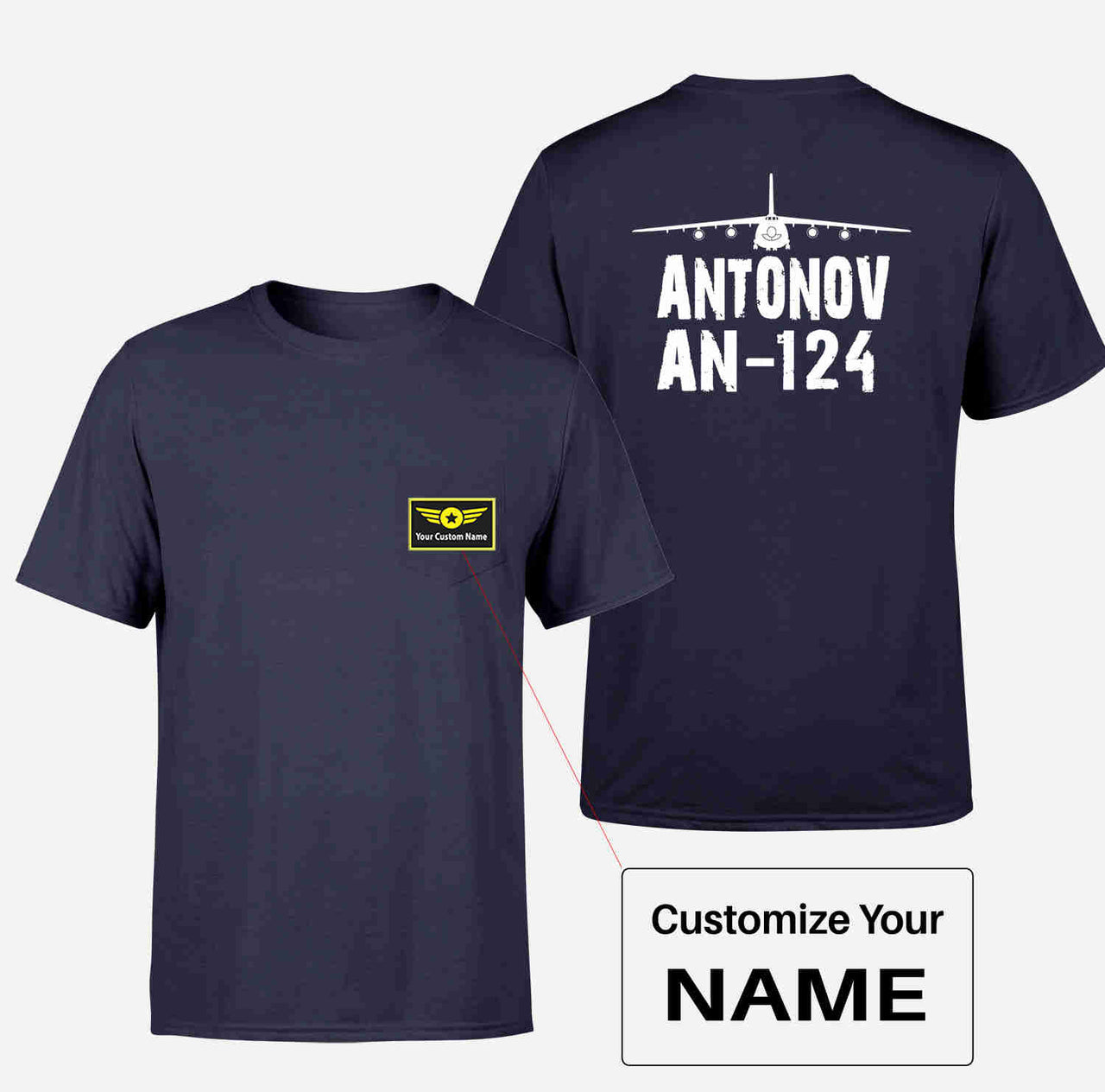 Antonov AN-124 & Plane Designed Pocket T-Shirts