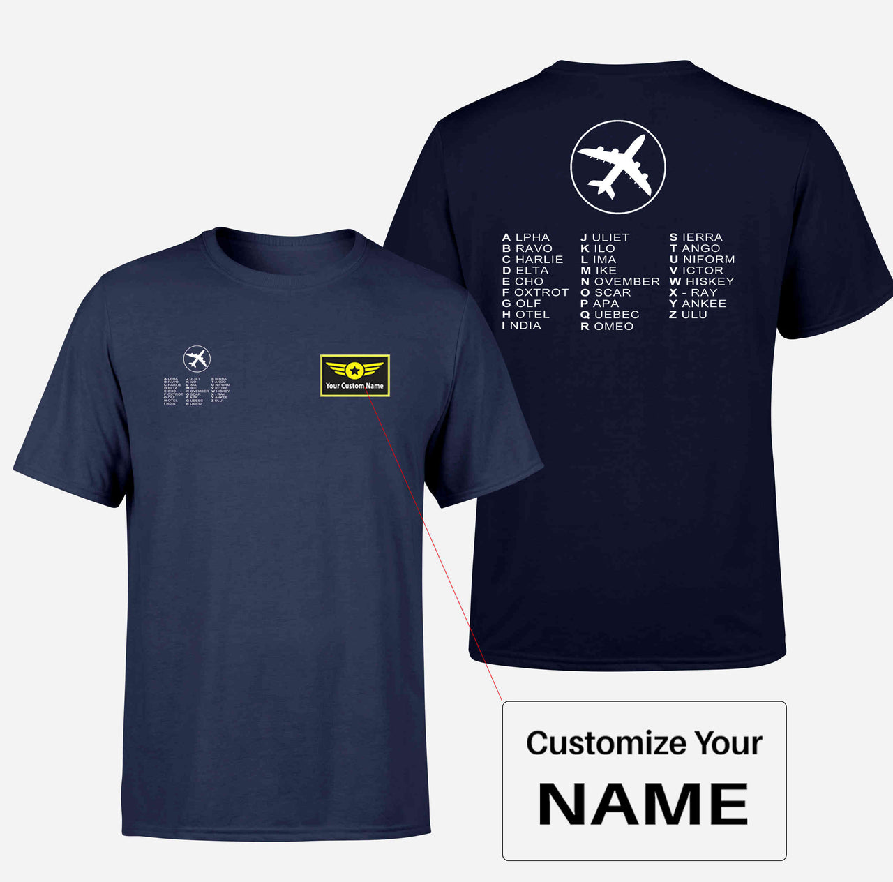 Aviation Alphabet 2 Double-Side T-Shirts