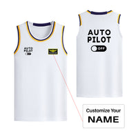 Thumbnail for Auto Pilot Off Designed Basketball Style Sports Tank Tops