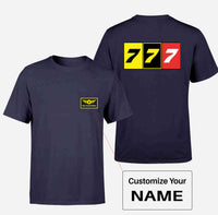 Thumbnail for Flat Colourful 777 Designed Pocket T-Shirts