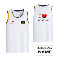 Thumbnail for I Love Aviation Designed Basketball Style Sports Tank Tops