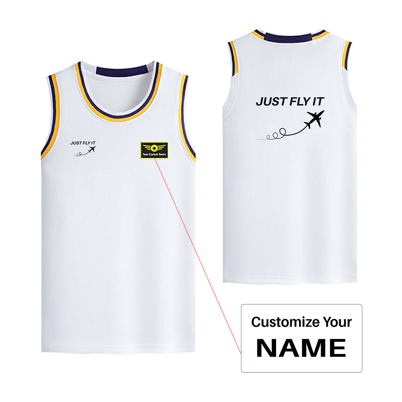 Just Fly It Designed Basketball Style Sports Tank Tops