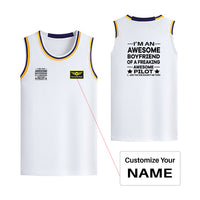 Thumbnail for I am an Awesome Boyfriend Designed Basketball Style Sports Tank Tops