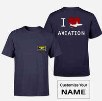 Thumbnail for I Love Aviation Designed Pocket T-Shirts