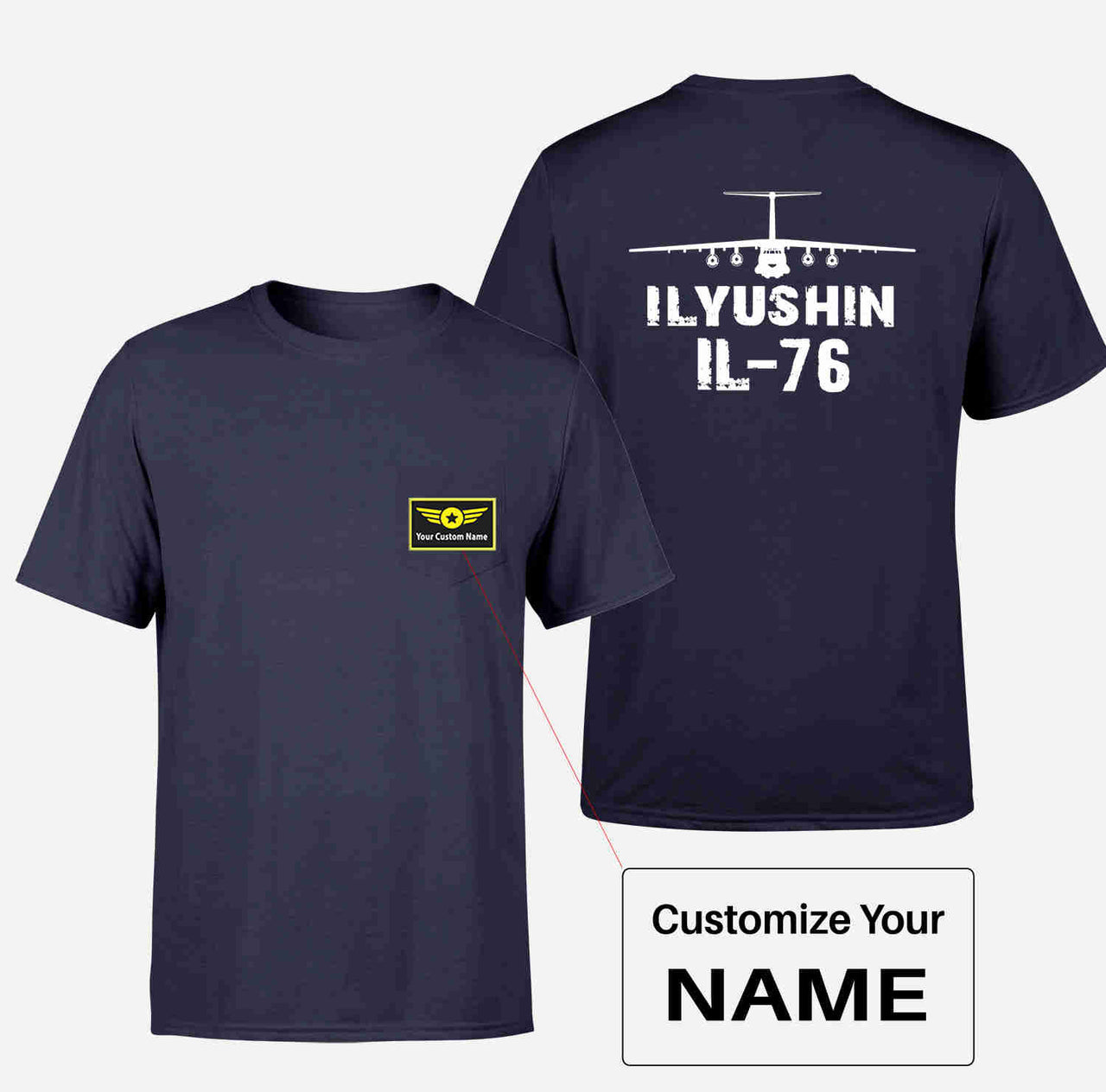 ILyushin IL-76 & Plane Designed Pocket T-Shirts