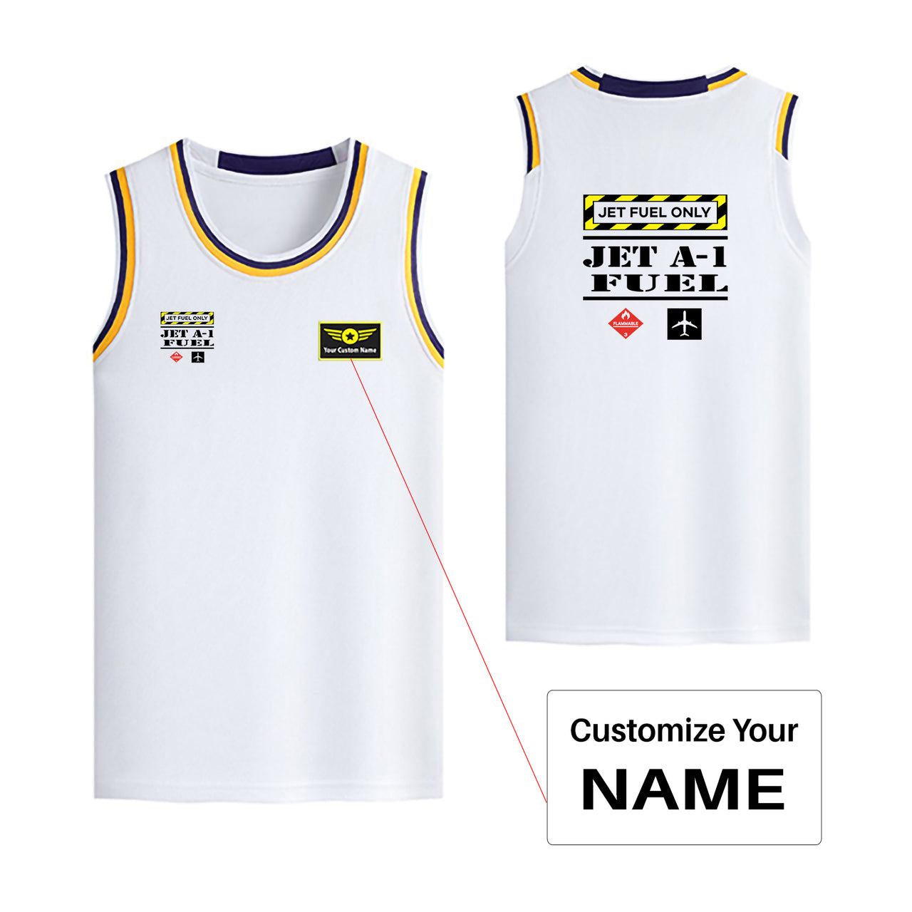 Jet Fuel Only Designed Basketball Style Sports Tank Tops