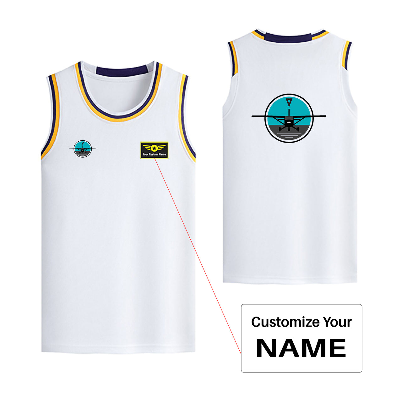 Cessna & Gyro Designed Basketball Style Sports Tank Tops