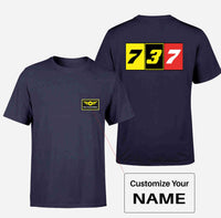 Thumbnail for Flat Colourful 737 Designed Pocket T-Shirts