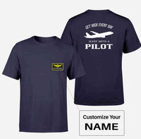 Thumbnail for Get High Every Day Sleep With A Pilot Designed Pocket T-Shirts