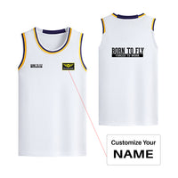 Thumbnail for Born To Fly Forced To Work Designed Basketball Style Sports Tank Tops