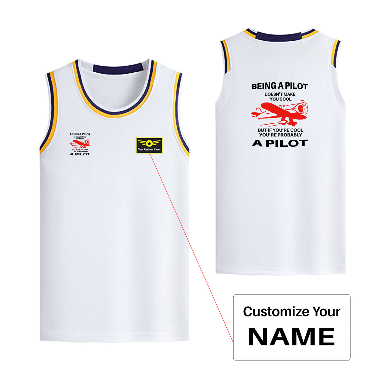 If You're Cool You're Probably a Pilot Designed Basketball Style Sports Tank Tops