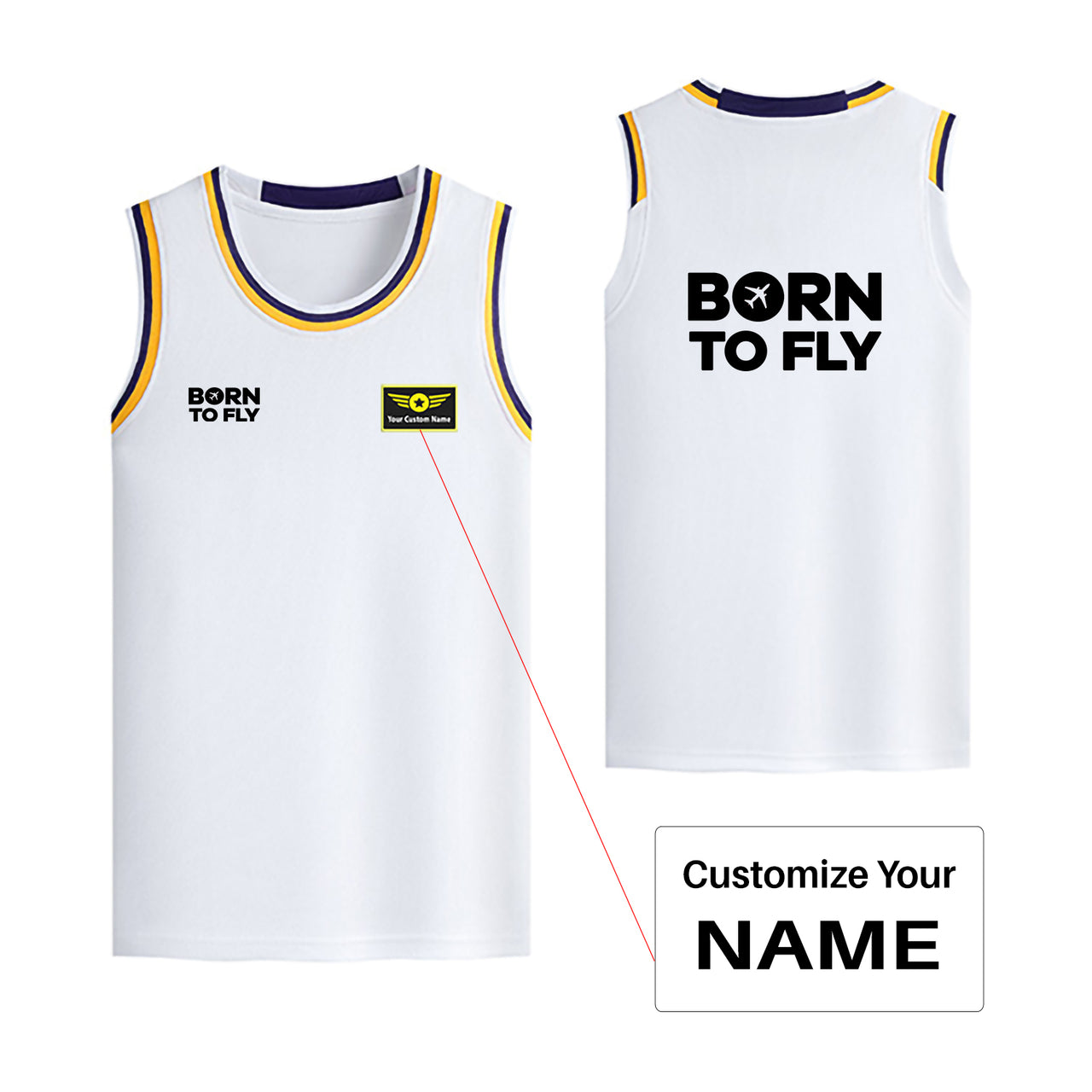 Born To Fly Special Designed Basketball Style Sports Tank Tops