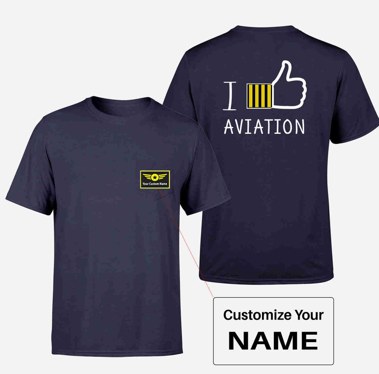 I Like Aviation Designed Pocket T-Shirts