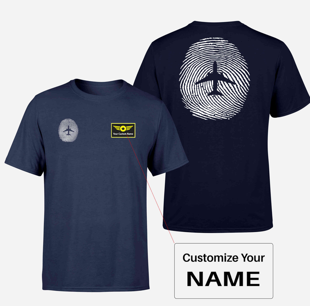 Aviation Finger Print Double-Side T-Shirts