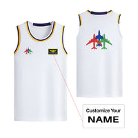 Thumbnail for Colourful 3 Airplanes Designed Basketball Style Sports Tank Tops