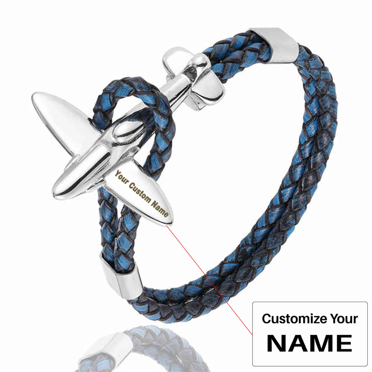 Small Airplane Designed Leather Bracelets