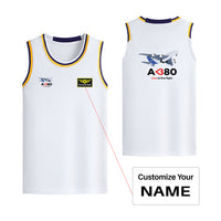 Thumbnail for Airbus A380 Love at first flight Designed Basketball Style Sports Tank Tops