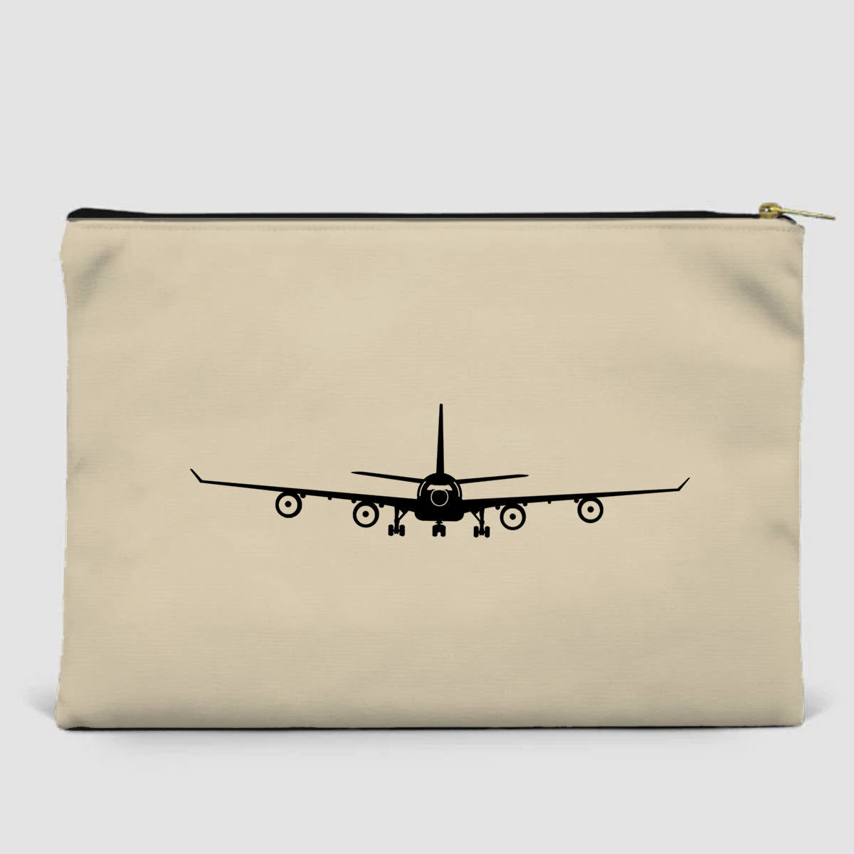 Airbus A340 Silhouette Designed Zipper Pouch