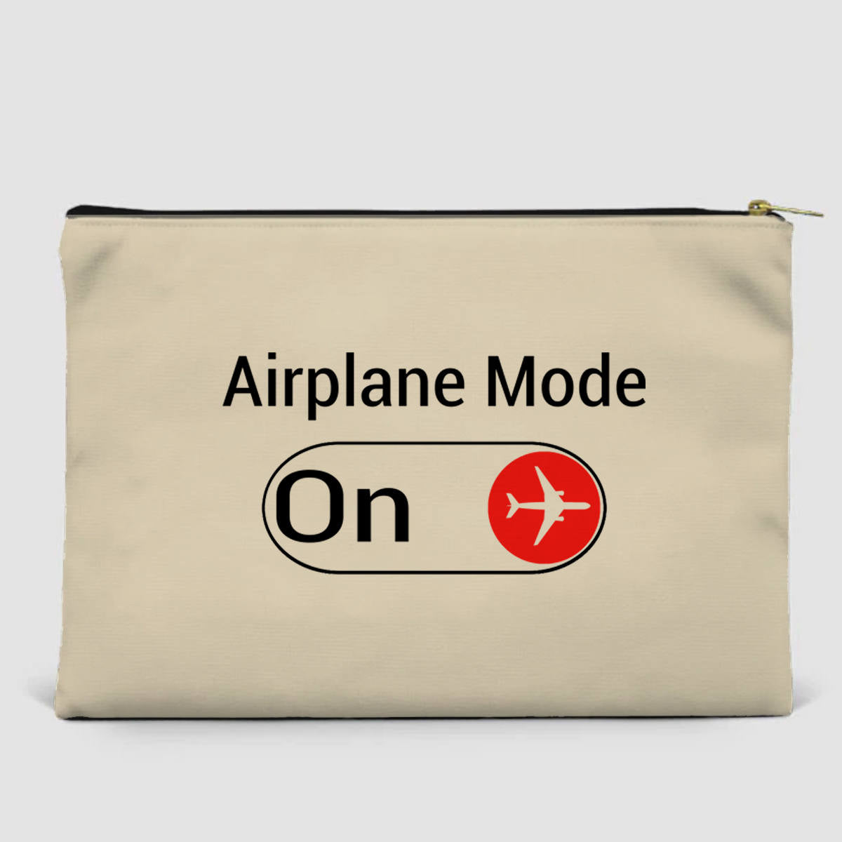 Airplane Mode On Designed Zipper Pouch