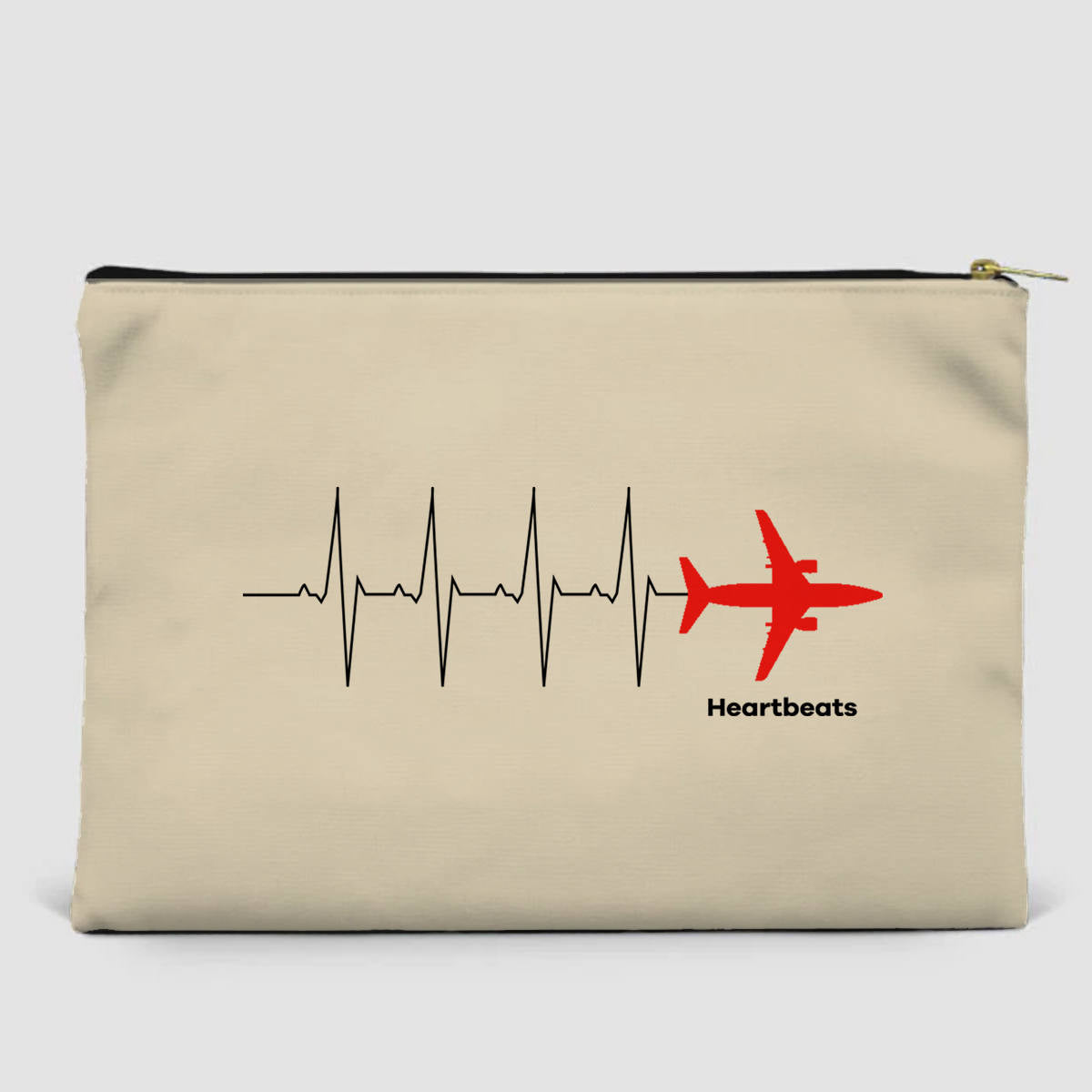 Aviation Heartbeats Designed Zipper Pouch