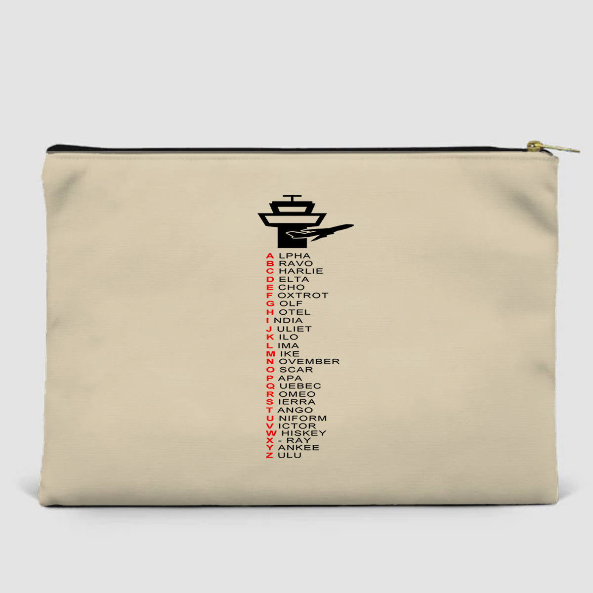 Aviation Alphabet Designed Zipper Pouch