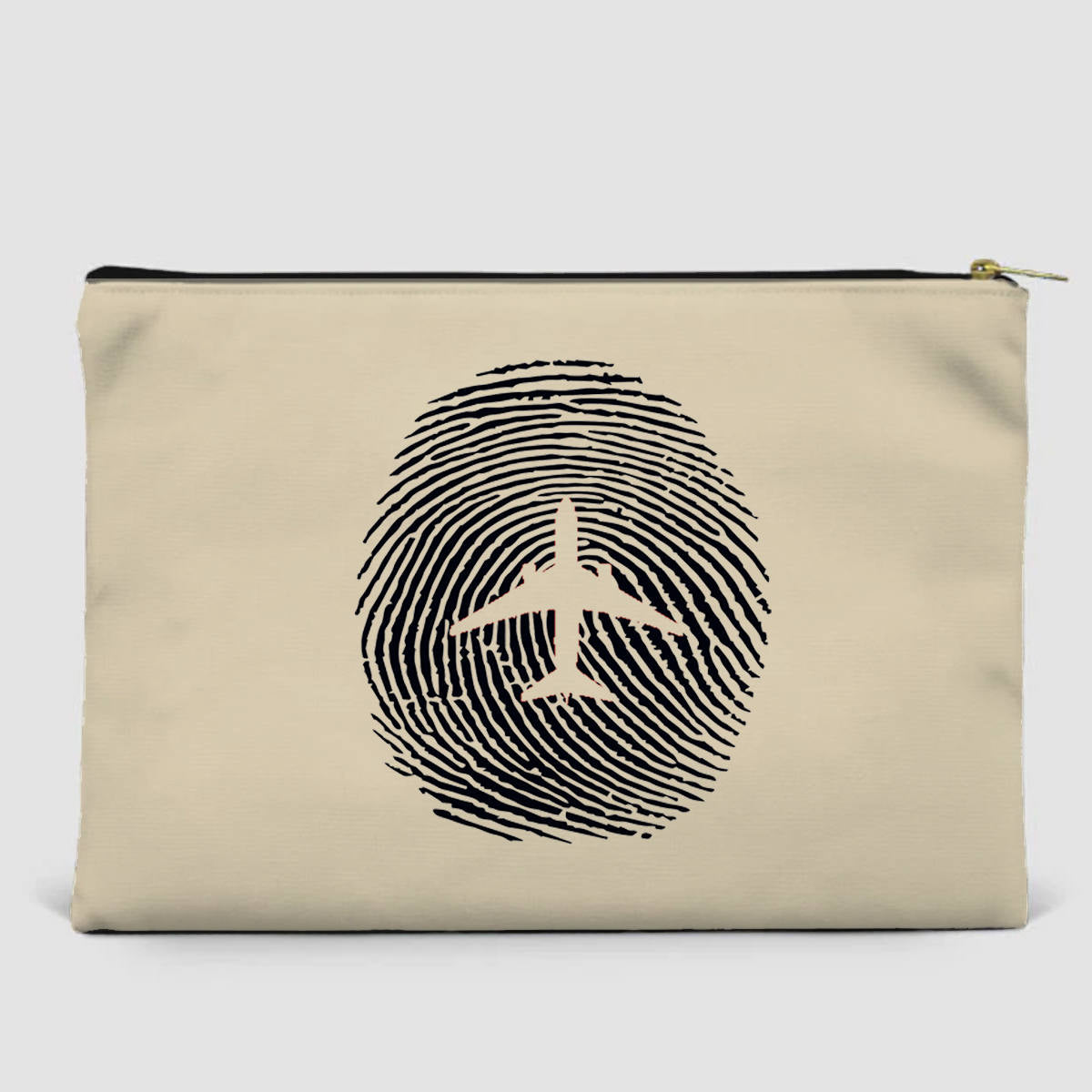 Aviation Finger Print Designed Zipper Pouch