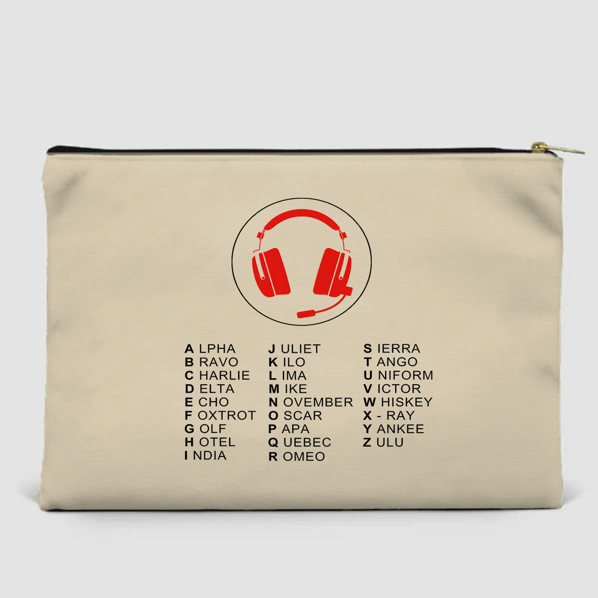 Aviation Alphabet 3 Designed Zipper Pouch