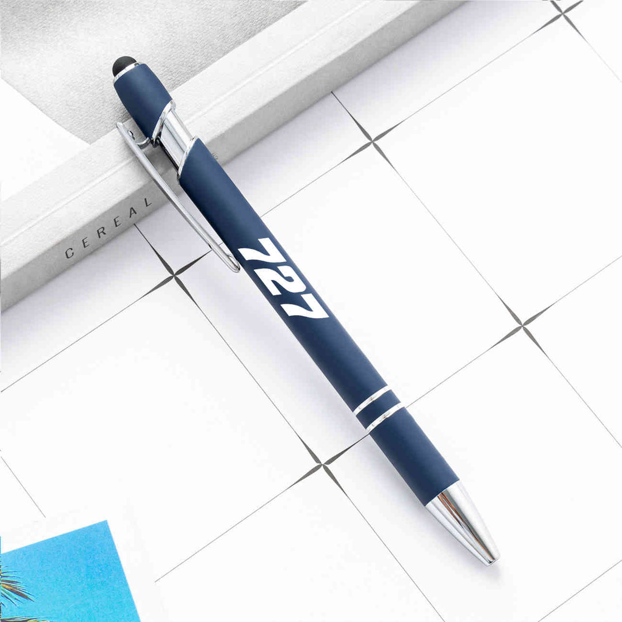 727 Flat Text Designed Ballpens Capacitive Screen Touch Pens