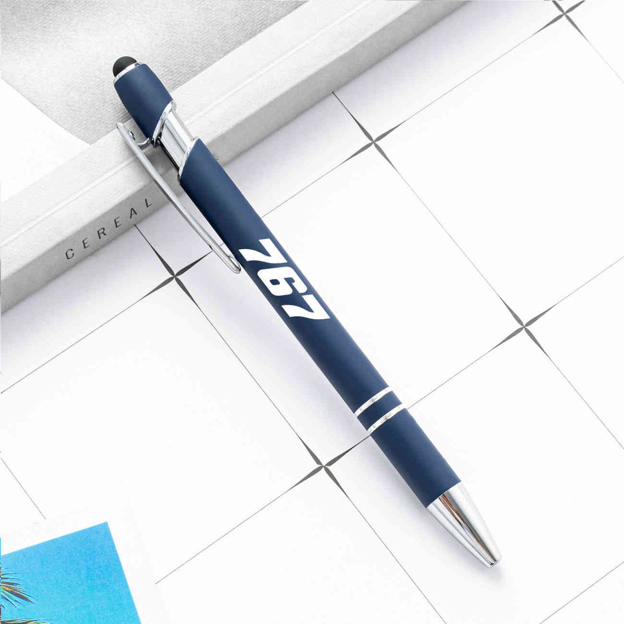 767 Flat Text Designed Ballpens Capacitive Screen Touch Pens