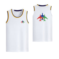 Thumbnail for Colourful 3 Airplanes Designed Basketball Style Sports Tank Tops