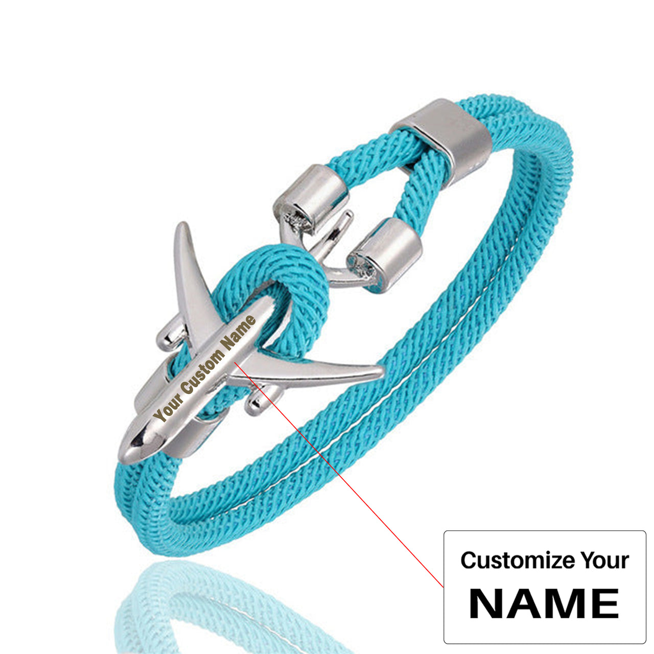 (Edition 2) Super Quality Stylish Airplane Shape Bracelets Silver(Pure Colours)