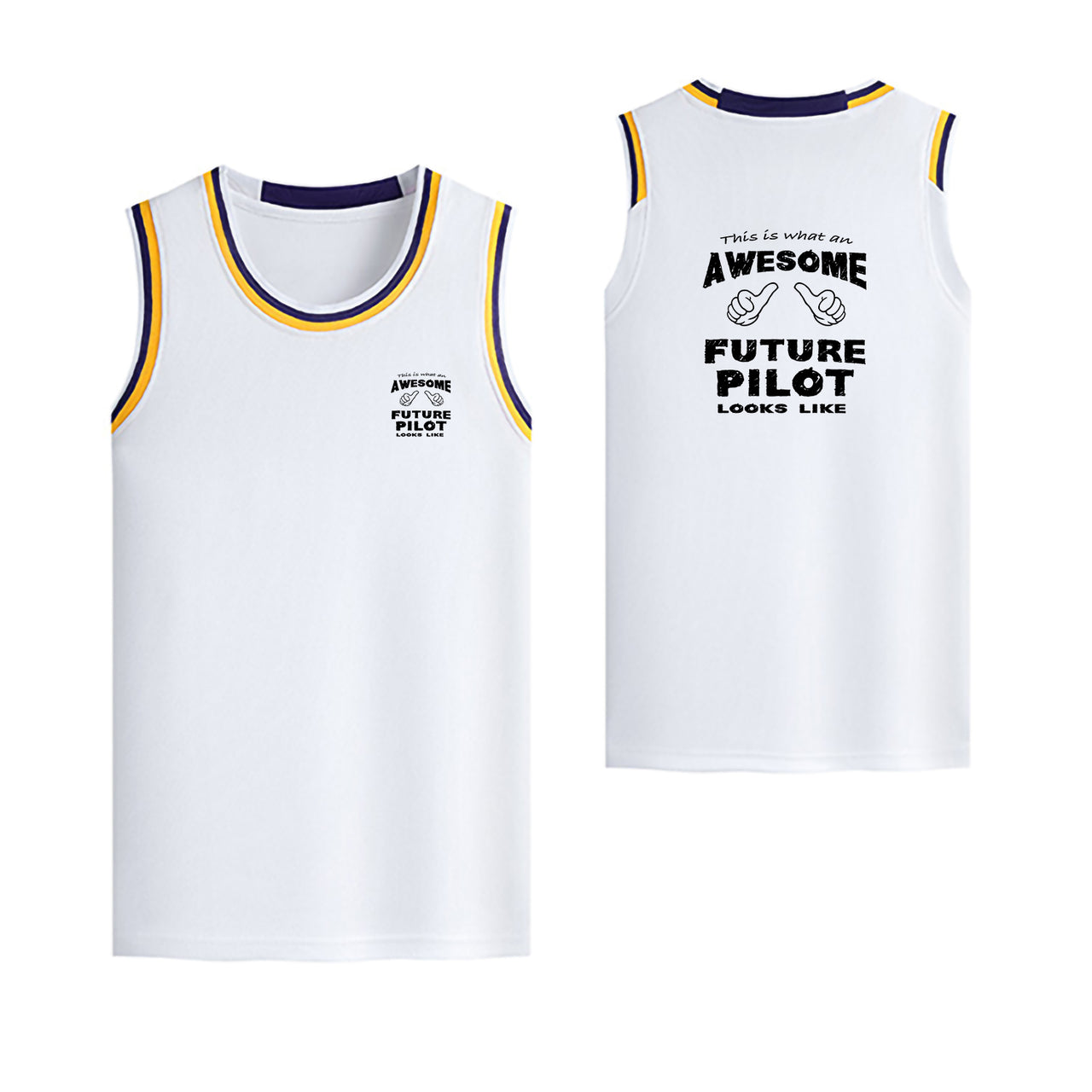 Future Pilot Designed Basketball Style Sports Tank Tops