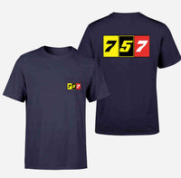 Thumbnail for Flat Colourful 757 Designed Pocket T-Shirts