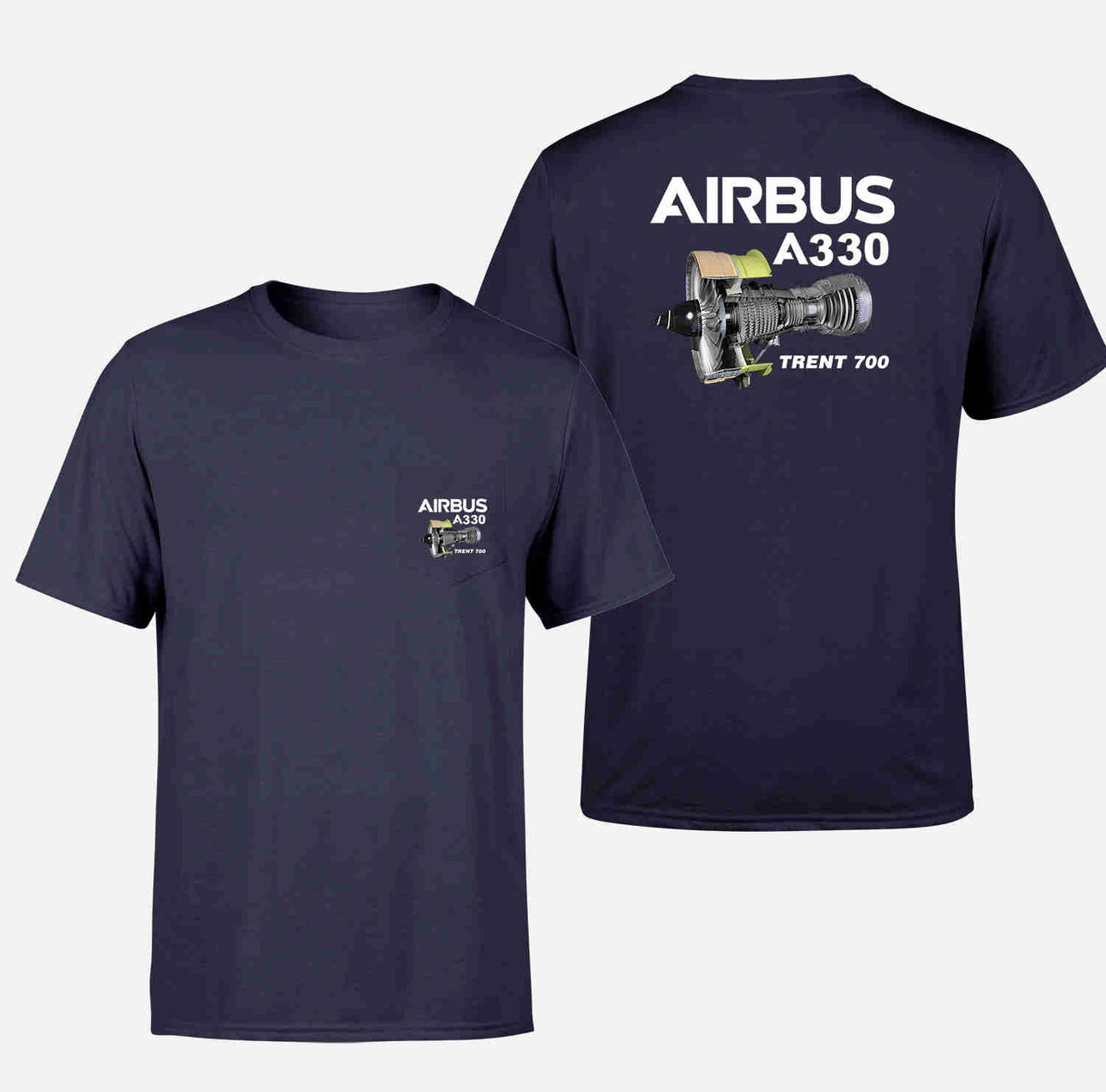 Airbus A330 & Trent 700 Engine Designed Pocket T-Shirts