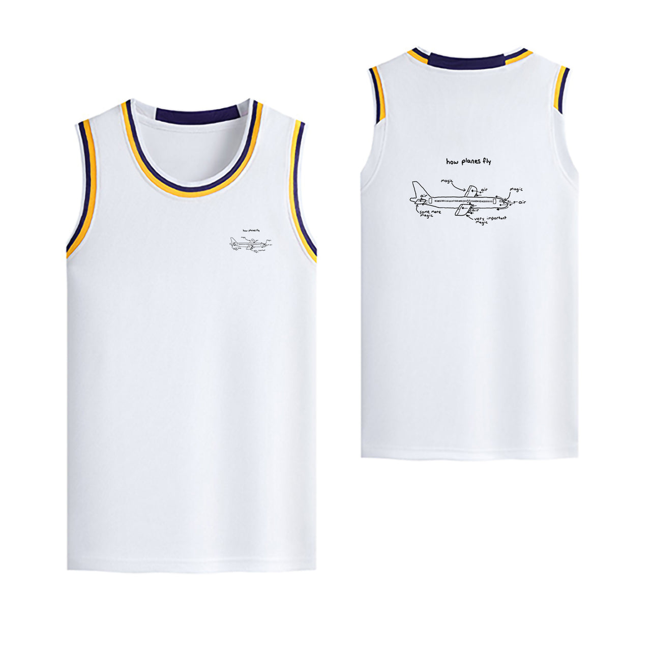 How Planes Fly Designed Basketball Style Sports Tank Tops