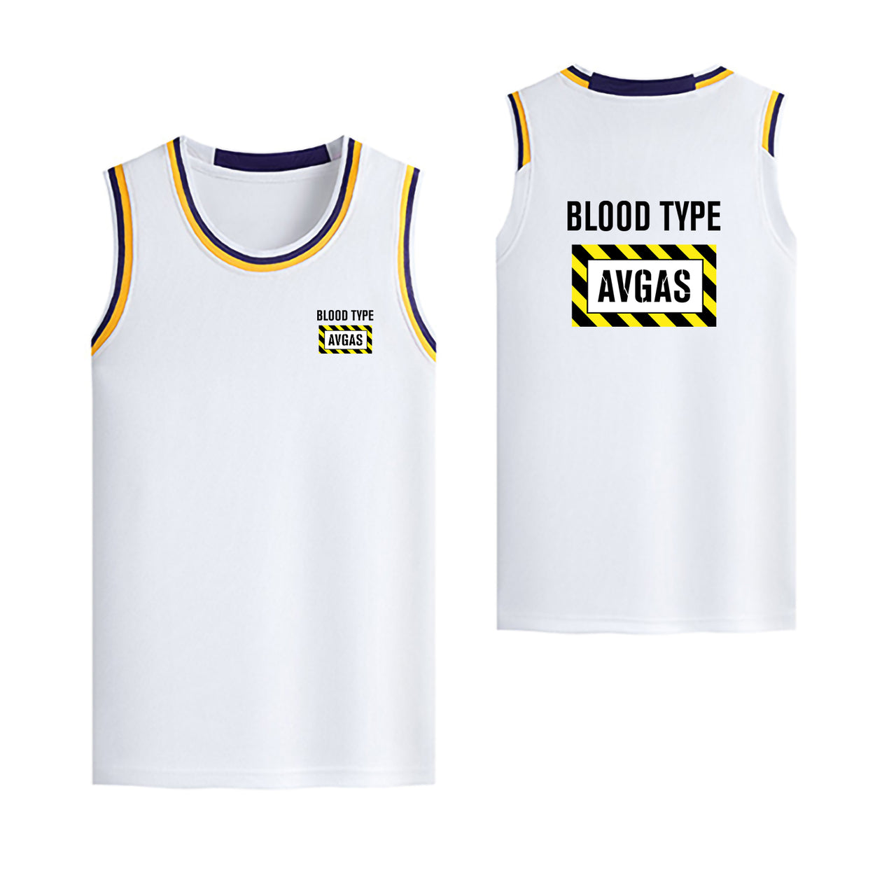 Blood Type AVGAS Designed Basketball Style Sports Tank Tops