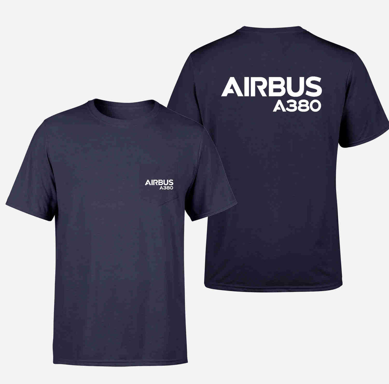 Airbus A380 & Text Designed Pocket T-Shirts