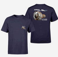 Thumbnail for Airbus A320 & V2500 Engine Designed Pocket T-Shirts