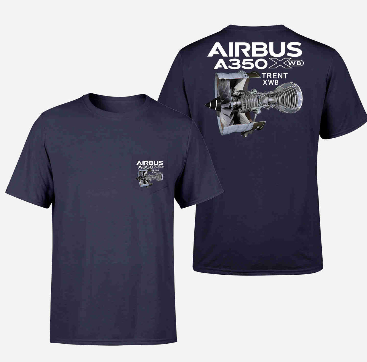 Airbus A350 & Trent Wxb Engine Designed Pocket T-Shirts