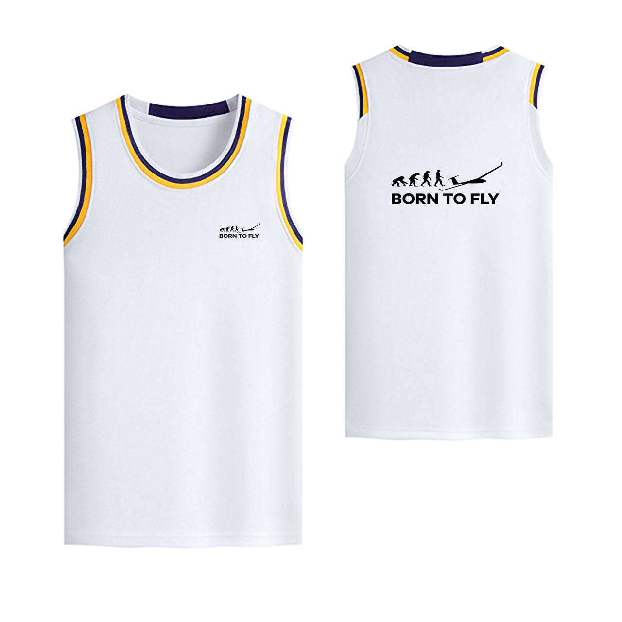 Born To Fly Glider Designed Basketball Style Sports Tank Tops