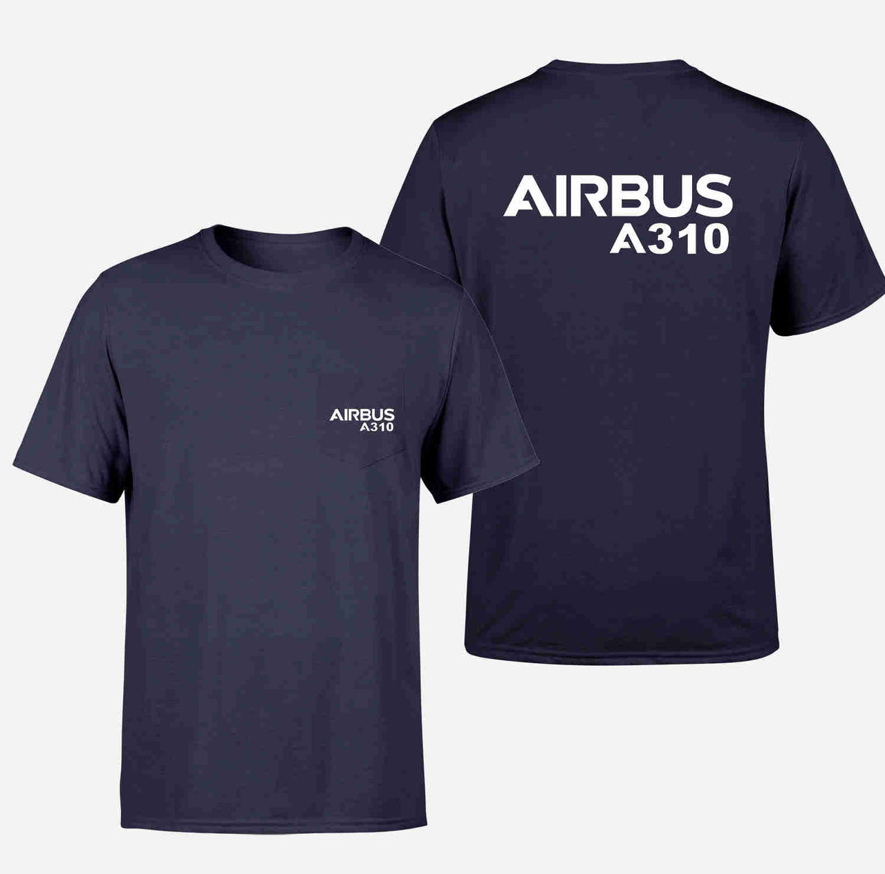 Airbus A310 & Text Designed Pocket T-Shirts