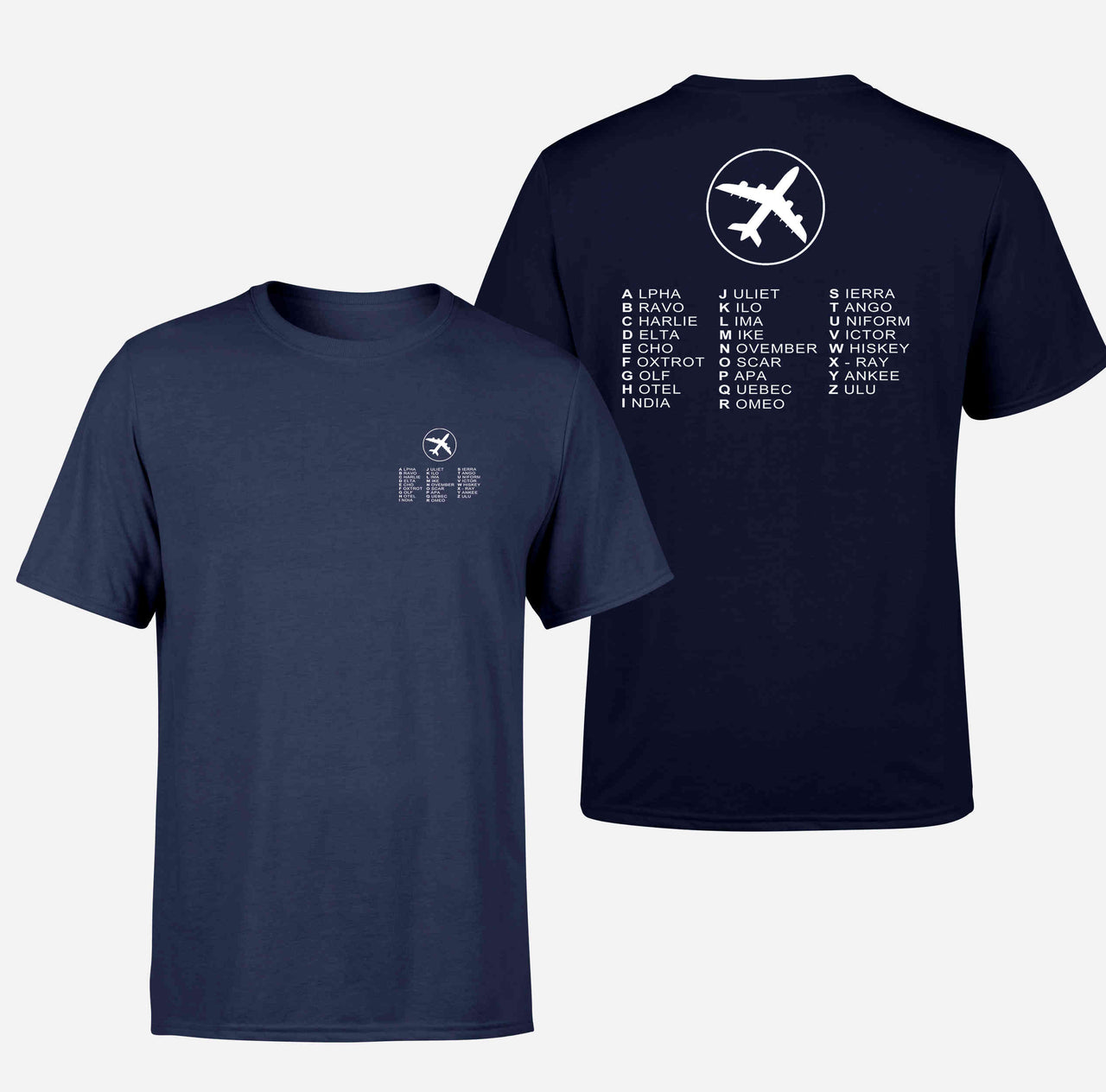 Aviation Alphabet 2 Double-Side T-Shirts