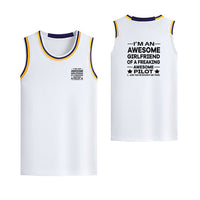 Thumbnail for I am an Awesome Girlfriend Designed Basketball Style Sports Tank Tops