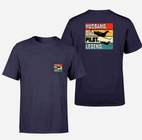 Thumbnail for Husband & Dad & Pilot & Legend Designed Pocket T-Shirts