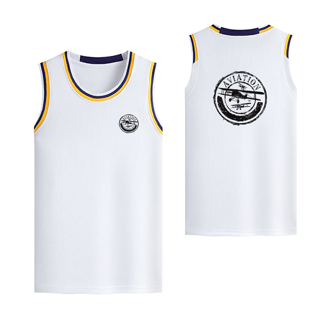 Aviation Lovers Designed Basketball Style Sports Tank Tops