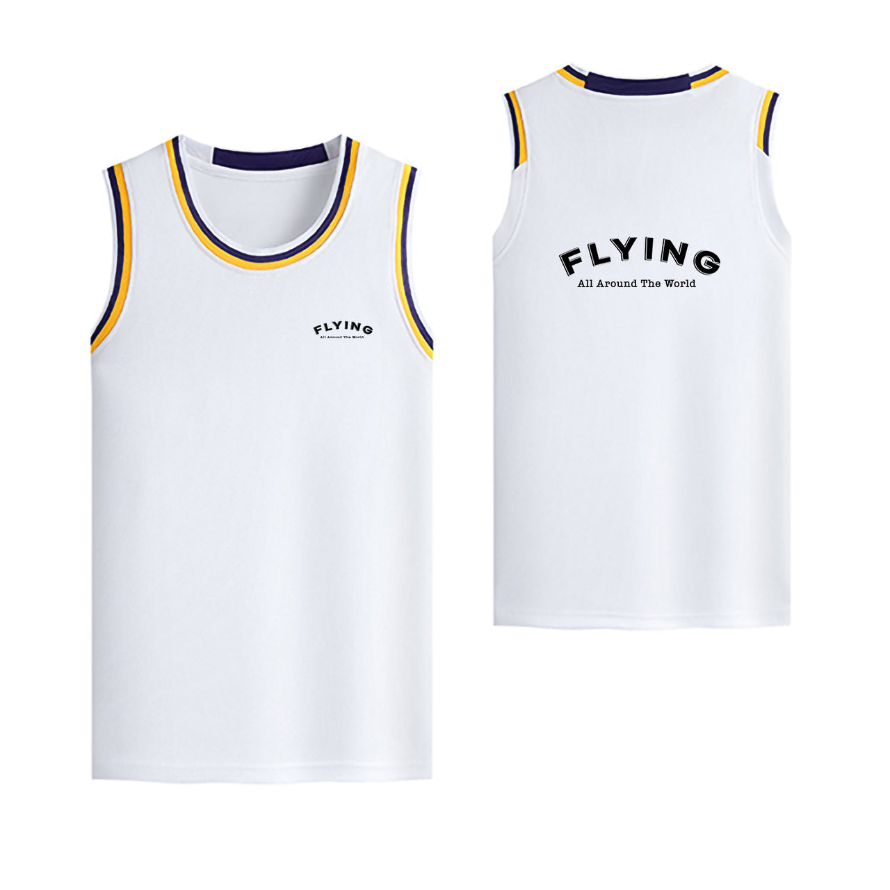 Flying All Around The World Designed Basketball Style Sports Tank Tops