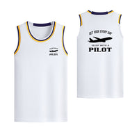 Thumbnail for Get High Every Day Sleep With A Pilot Designed Basketball Style Sports Tank Tops