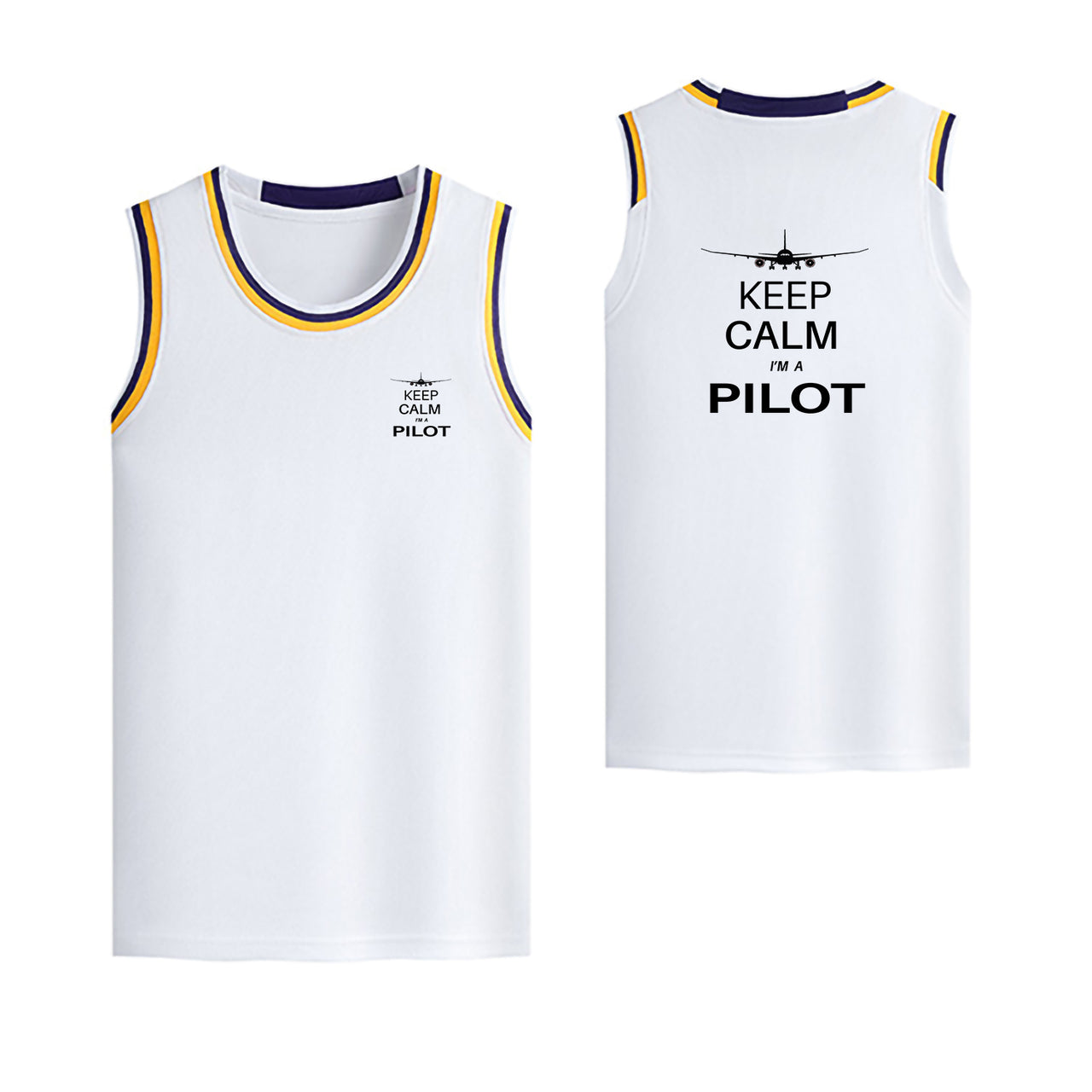 Pilot (777 Silhouette) Designed Basketball Style Sports Tank Tops