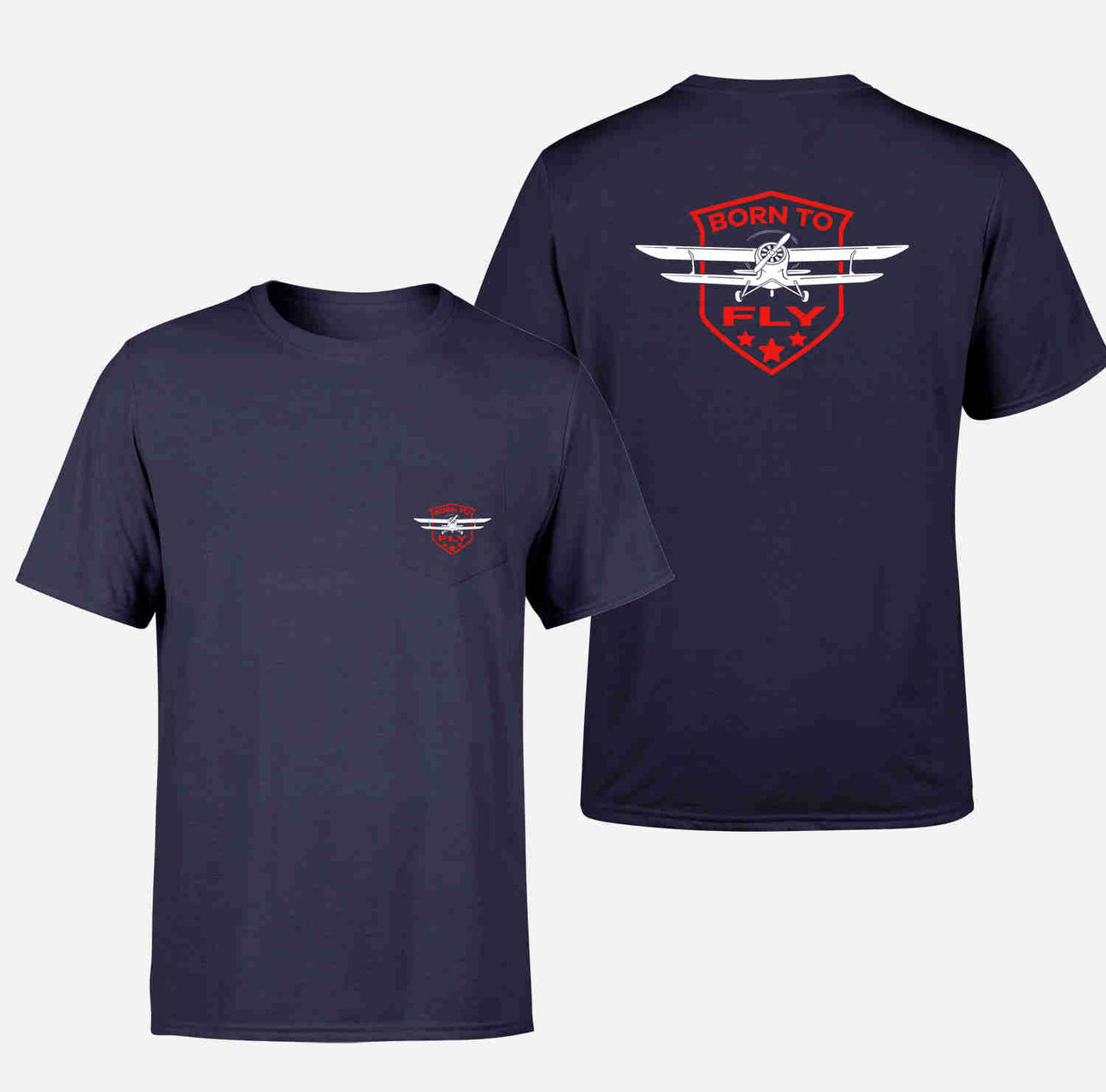 Born To Fly Designed Designed Pocket T-Shirts